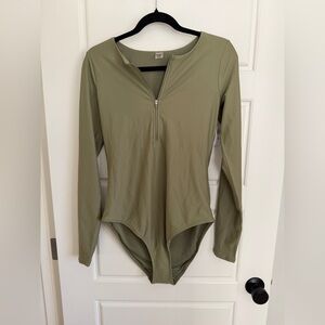 Old Navy Olive Green Long Sleeve One Piece Swimsuit